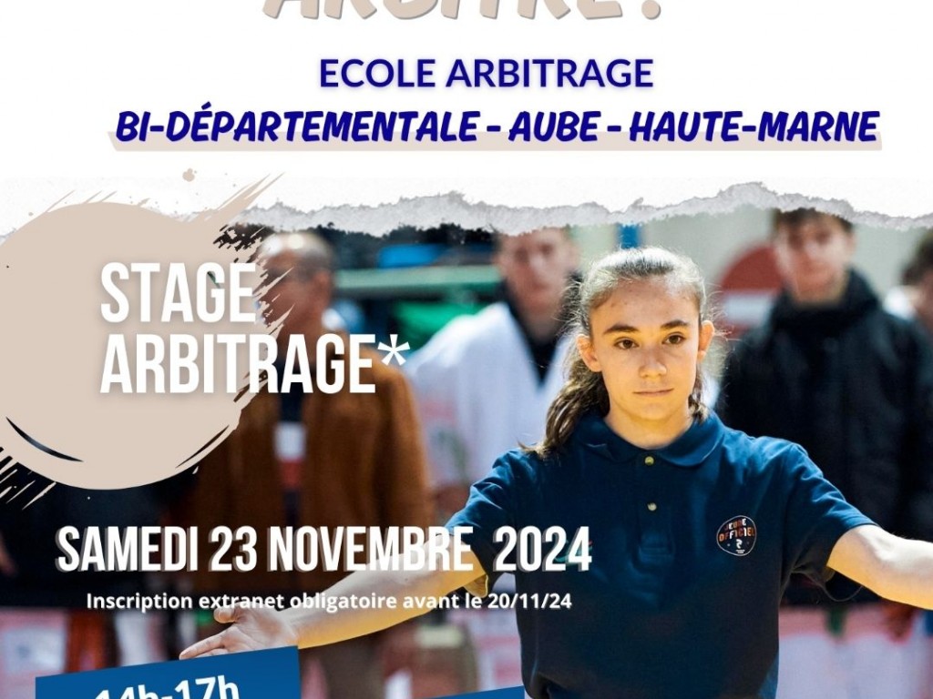 Image de l'actu 'Inscription École d'arbitrage 23/11/24 - BAR SUR AUBE'