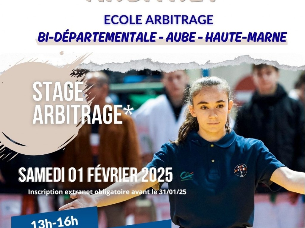 Image de l'actu 'Inscription 2ème stage arbitre - 01/02/25'