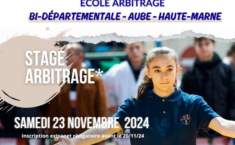 Inscription École d'arbitrage 23/11/24 - BAR SUR AUBE