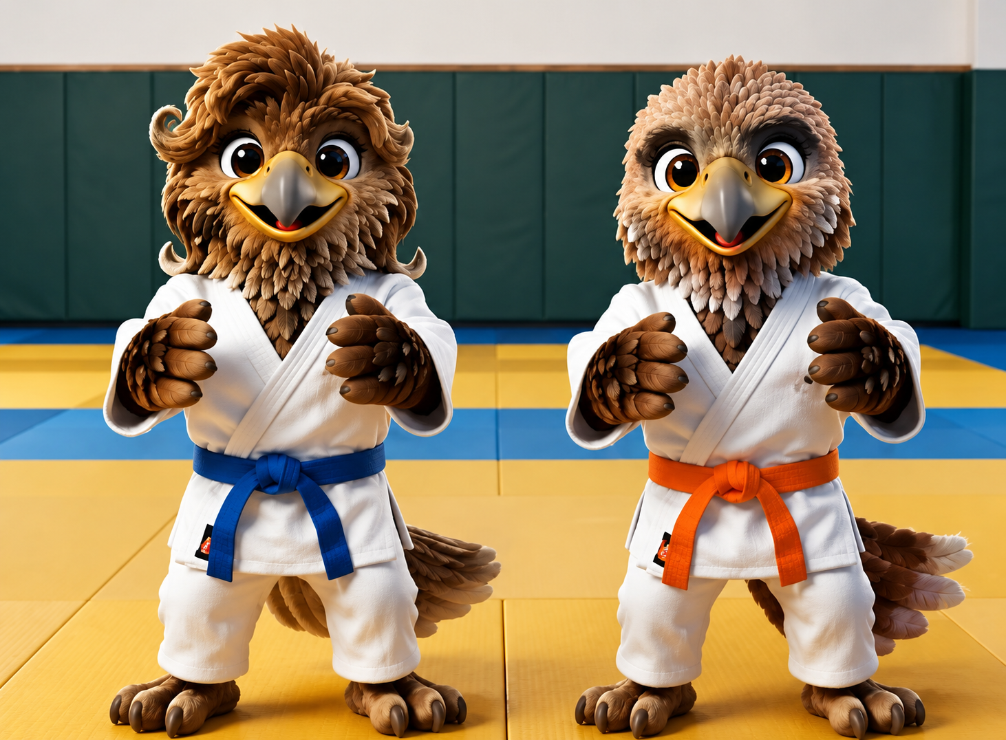 Aubana et Aubain, nos 2 mascottes du Comité Aube de Judo et disciplines associées