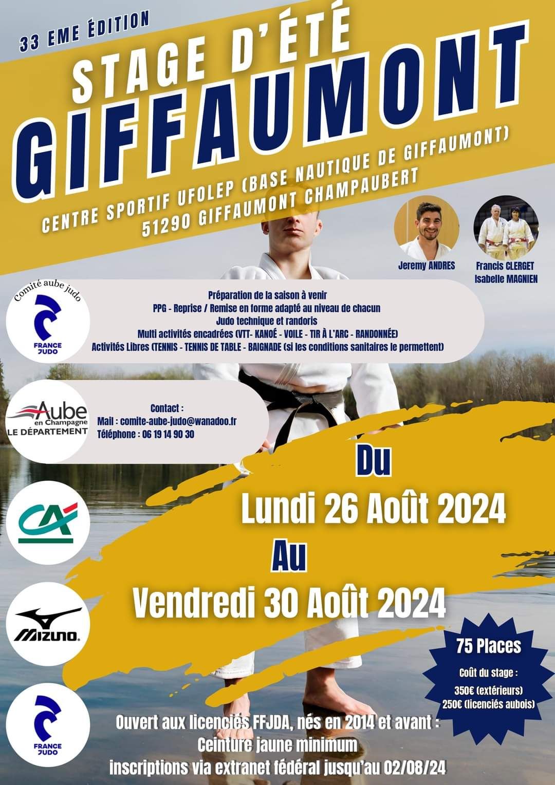 Image de la page 'STAGE ETE GIFFAUMONT du 26 aout au 30 Août 2024'